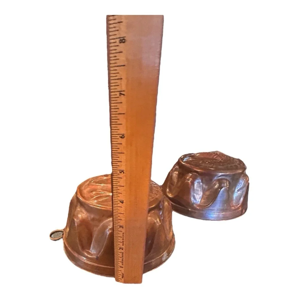 Antique 19th Century  Copper Fish Molds set of 2‎ wall hanger jello mold